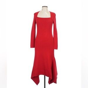 Gorgeous  Bold Red Long Sleeve midi Dress